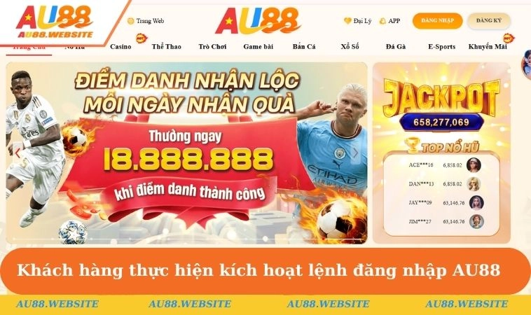 Khách hàng cần thực hiện kích hoạt lệnh đăng nhập AU88