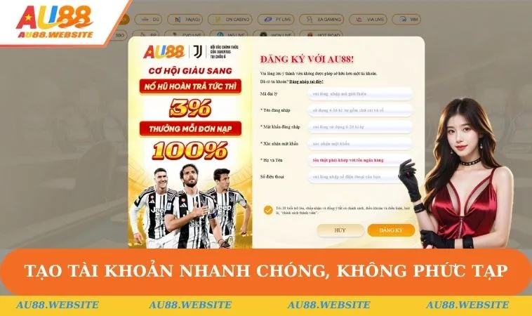 Tạo tài khoản nhanh chóng, không phức tạp